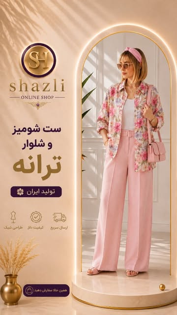 ست شومیز شلوار کرپ و لینن ترانه