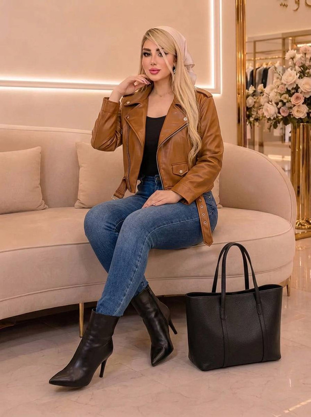 کت چرم آستر دار زنانه